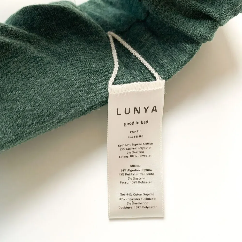 Lunya Sleep Mask Cotton Blend Green Machine Washable New NWOT